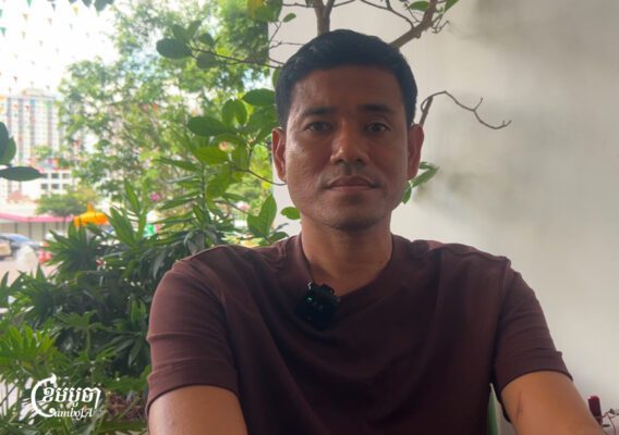 Morm Rithy gives an interview to CamboJA News after his release from prison. Nov. 8, 2025. (CamboJA/Try Thaney)