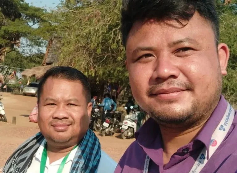 Journalists Pheap Pheara and Phorn Sopheap were sentenced to 14 years in prison over their coverage of the border conflict with Thailand in 2025. (Credit: Facebook)