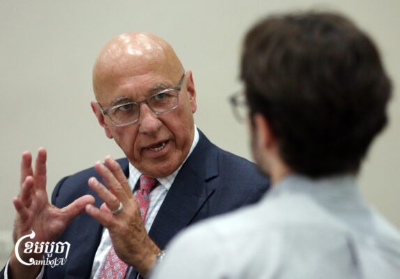 Andrews speaks during an interview with CamboJA News in Phnom Penh. July 31, 2026. (CamboJA/Pring Samrang)